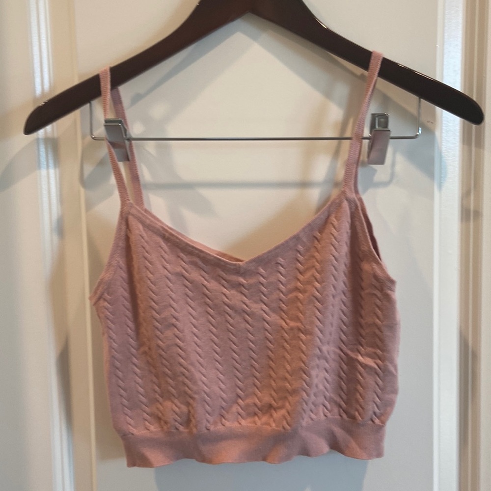 Forever 21 blush/light pink crop top/bralette style with woven pattern